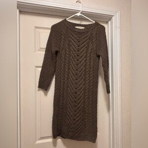 Zara Knit Brown Sweater Dress Sz Small